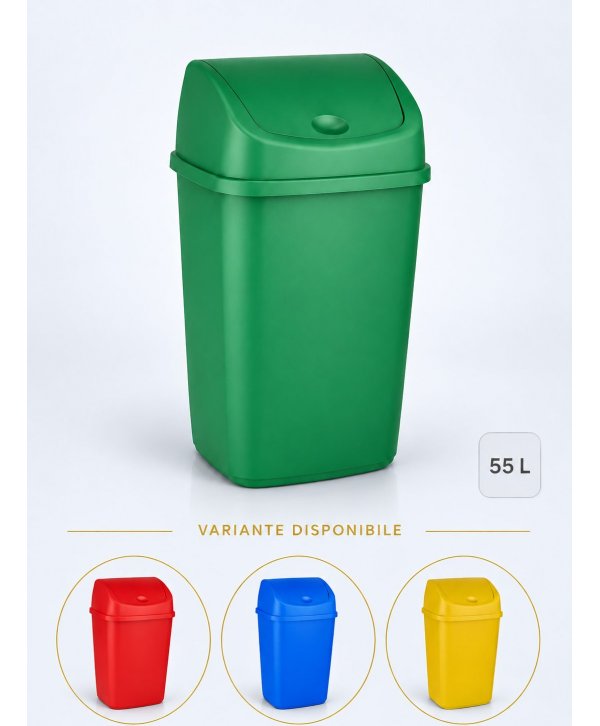 Cos de gunoi pt colectare selectiva deseuri din sticla, 55 litri, capac batant Cos de gunoi pt colectare selectiva deseuri din sticla, 55 litri, capac batant