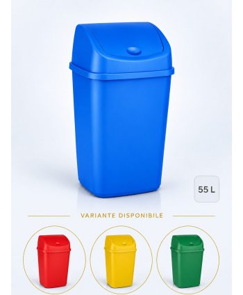 Cos de gunoi pt colectare selectiva deseuri din hartie, 55 litri, capac batant
