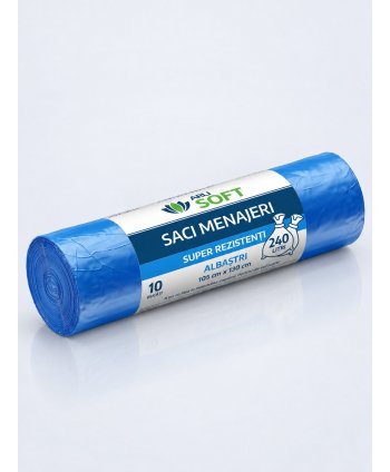 Saci Menajeri Albaștri 240 Litri ArliSoft® 10 buc/rola – Super Rezistenți pentru Colectarea Selectivă a Deșeurilor