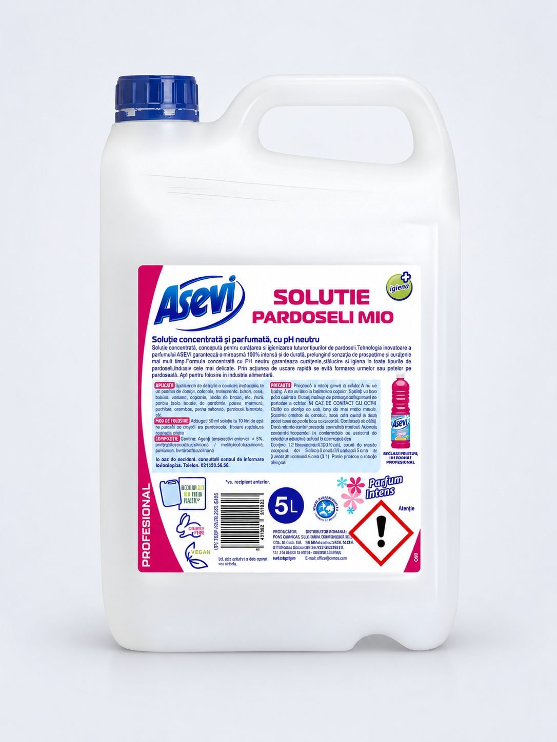 Asevi Profesional Pardoseli Mio 5L – Detergent Concentrat cu Parfum Floral Intens