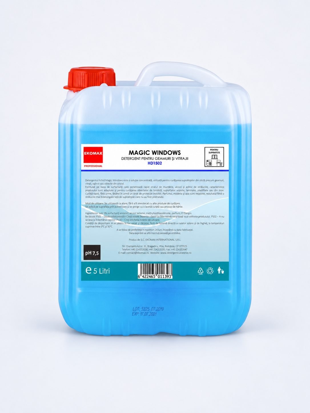 Magic Windows – Detergent Profesional pentru Geamuri și Suprafețe, 5L | Curățenie Impecabilă