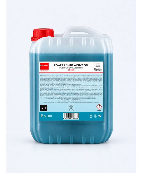 Power Shine Active Gel – Detergent Profesional pentru Obiecte și Suprafețe Sanitare, 5L