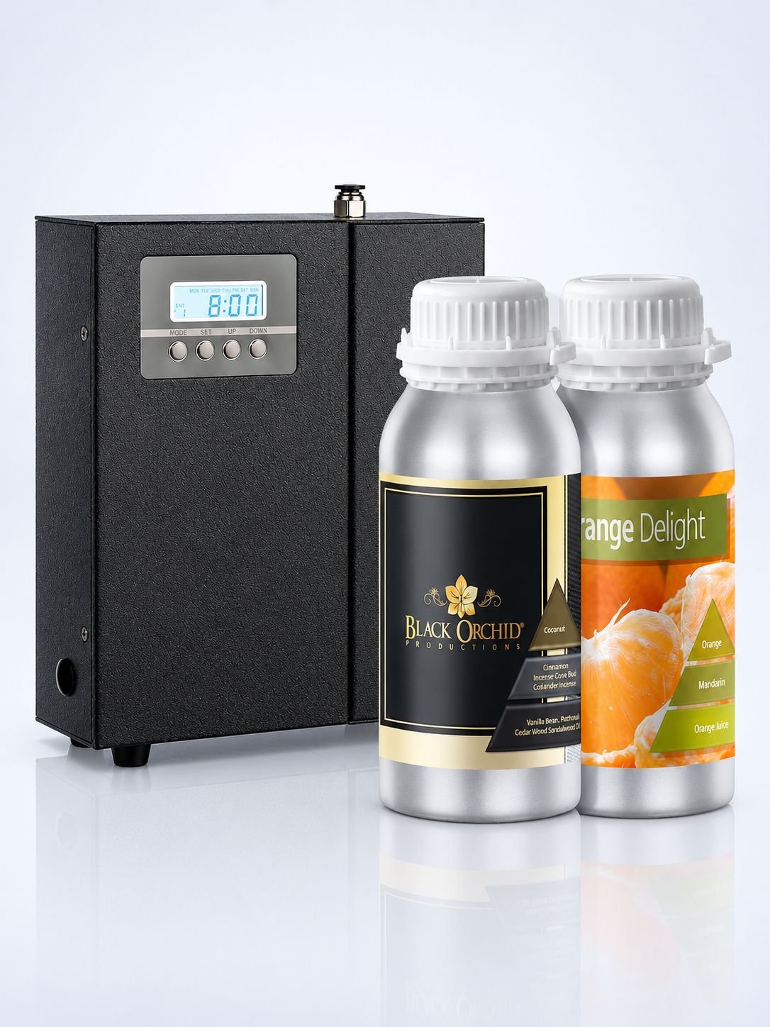 Pachet Difuzor Profesional de Uleiuri Esentiale ArliScent  + Black Orchid 500ml + Orange Delight 500ml