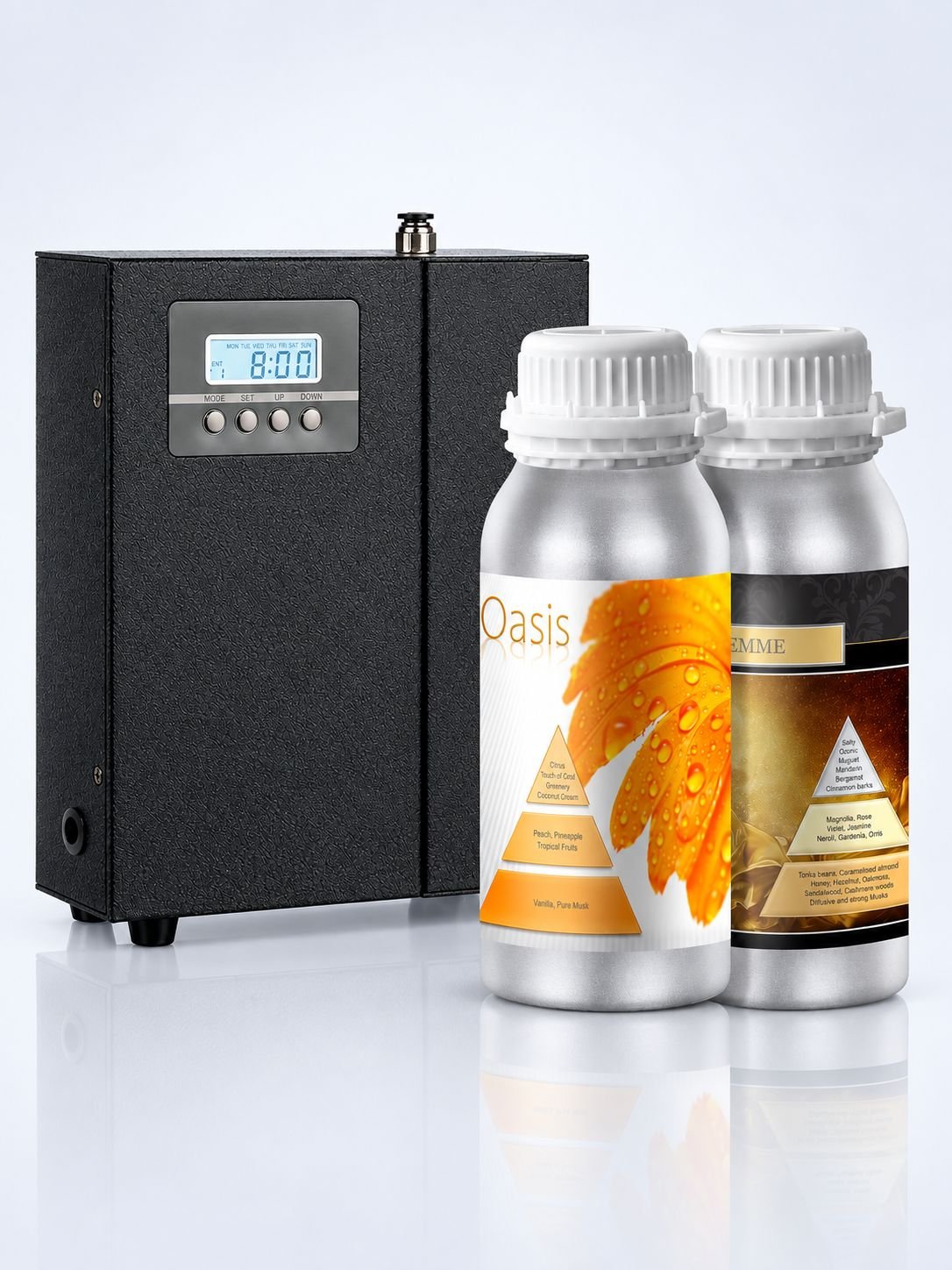 Pachet Difuzor Profesional de Uleiuri Esentiale ArliScent  + Oasis 500ml + Femme 500ml