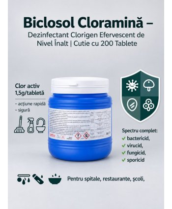Biclosol – Dezinfectant Clorigen Efervescent de Nivel Înalt cu Spectru Larg de Actiune – 200 Tablete