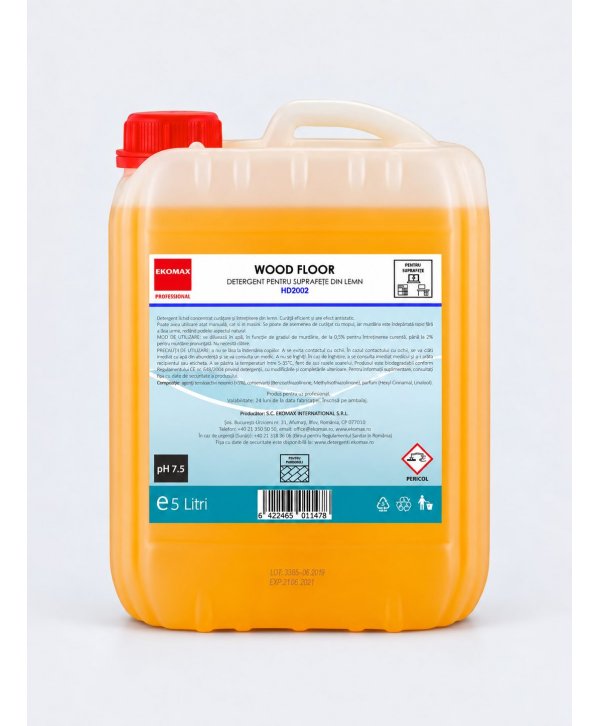 Ekomax Wood Floor 5L – Detergent Lichid cu Efect Antistatic pentru Suprafețe din Lemn Ekomax Wood Floor 5L – Detergent Lichid cu Efect Antistatic pentru Suprafețe din Lemn