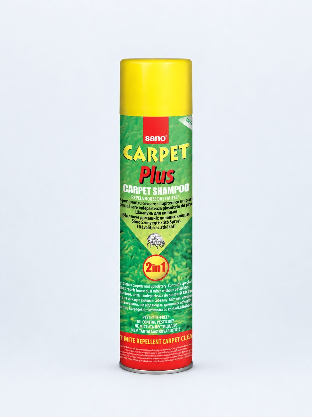 Sano Carpet Plus 2in1 – Detergent Spray pentru Covoare, cu Efect Antistatic și Parfum de Lămâie