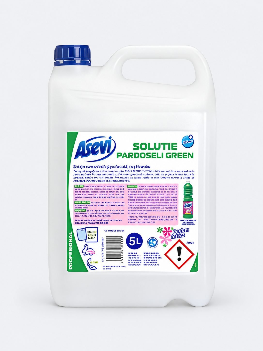 Asevi Profesional Pardoseli Green 5L – Detergent Concentrat cu Parfum Proaspăt Verde