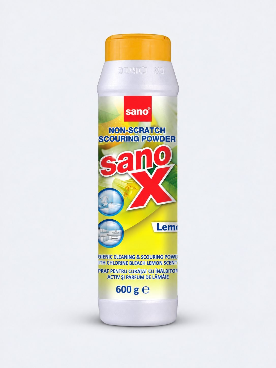 Sano X Lemon 600 gr – Praf de Curățat cu Înălbitor Activ, Strălucire și Prospețime Citrică