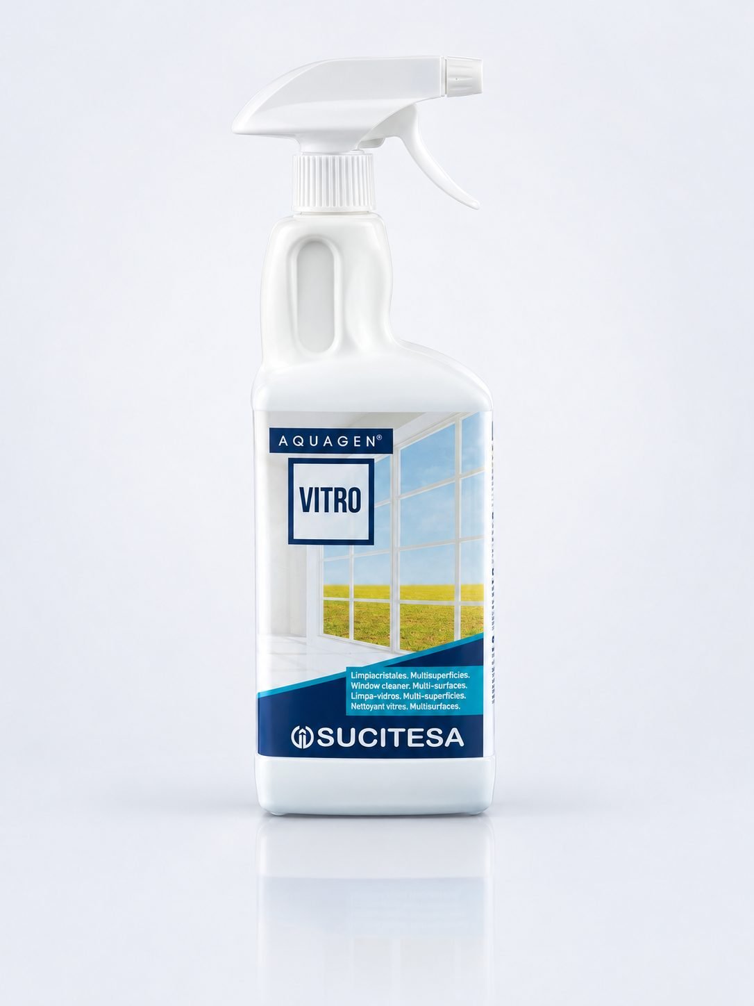 Aquagen Vitro 1L – Detergent Profesional pentru Geamuri, Oglinzi și Sticlă, Acreditat H.A.C.C.P.