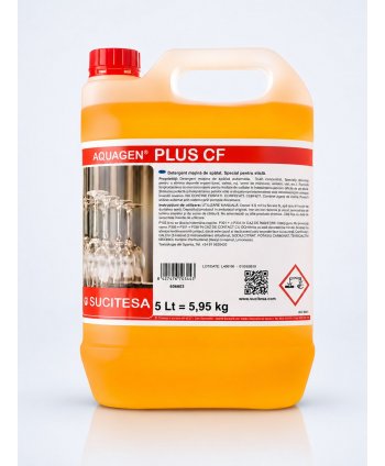 Aquagen Plus CF 5L - Detergent Profesional de Ultimă Generație pentru Spălarea Manuală sau Automată a Vaselor din Sticla