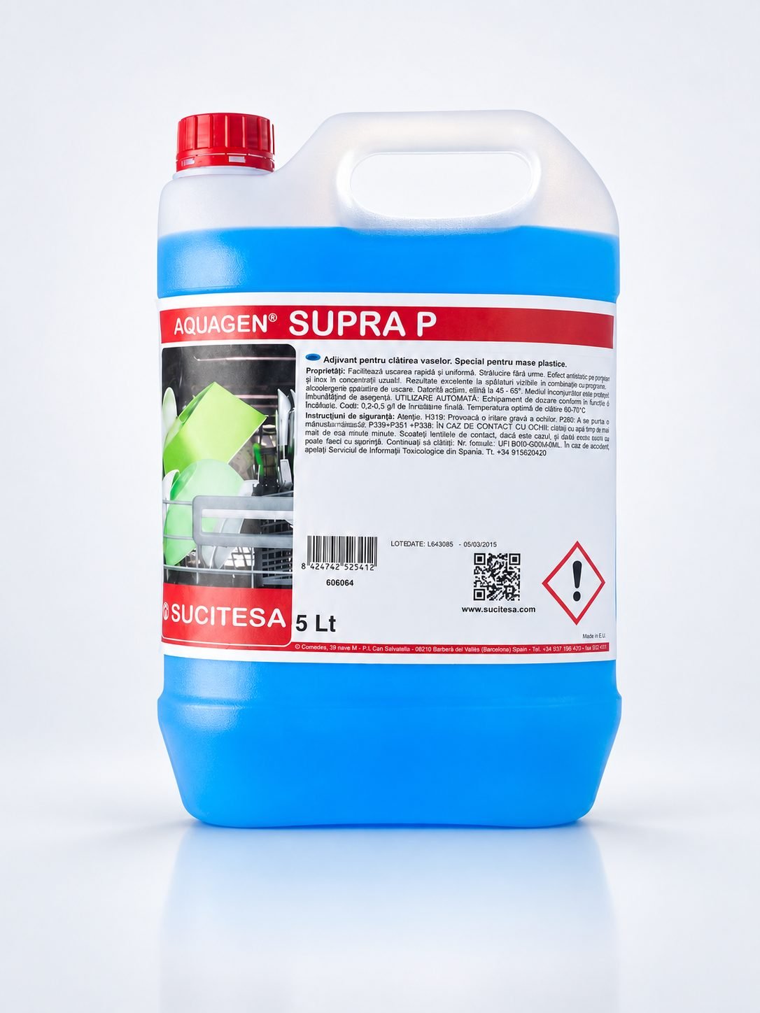 Aquagen Supra P - Detergent Profesional de Ultimă Generație pentru Spălarea Manuală sau Automată a Vaselor din Plastic