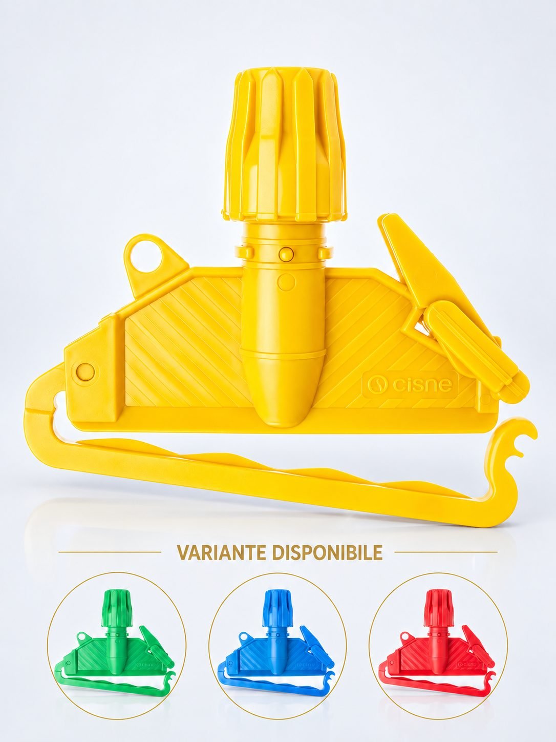 Suport Mop Kentucky din Plastic, Galben – Fixare Rapidă și Sigură pentru Zonele cu Risc Mediu