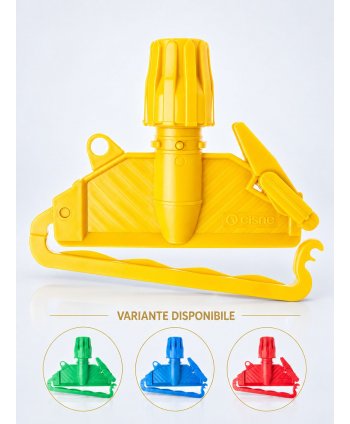 Suport Mop Kentucky din Plastic, Galben – Fixare Rapidă și Sigură pentru Zonele cu Risc Mediu