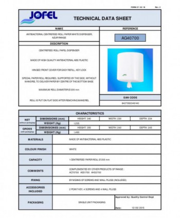 Dispenser Prosoape Hartie Antibacterian 🔬🦠 cu Ioni de Argint, sterilizare permanenta SteriTouch®, Jofel Antibac
