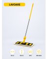Set mop profesional galben 40 cm, cu suport și mâner aluminiu 140 cm, pentru lavoare