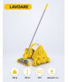 Set mop Kentucky galben 200 g, cu suport tip clește și mâner aluminiu 140 cm, pentru lavoare