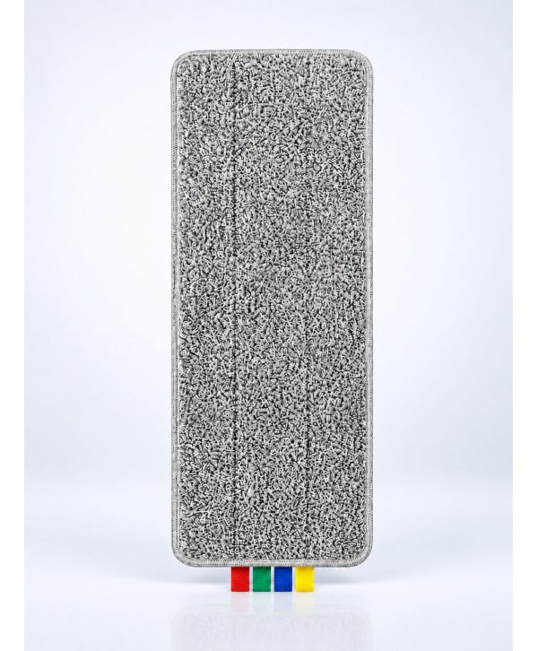 Mop plat din microfibră cu scai Velcro și etichete pe culori