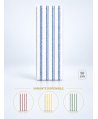 Mop profesional plat 50 cm din microfibră cu dungi albastre, urechi și buzunare, pentru birouri