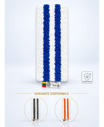 Mop plat antibacterian albastru cu scai Velcro și codul culorilor pentru spitale