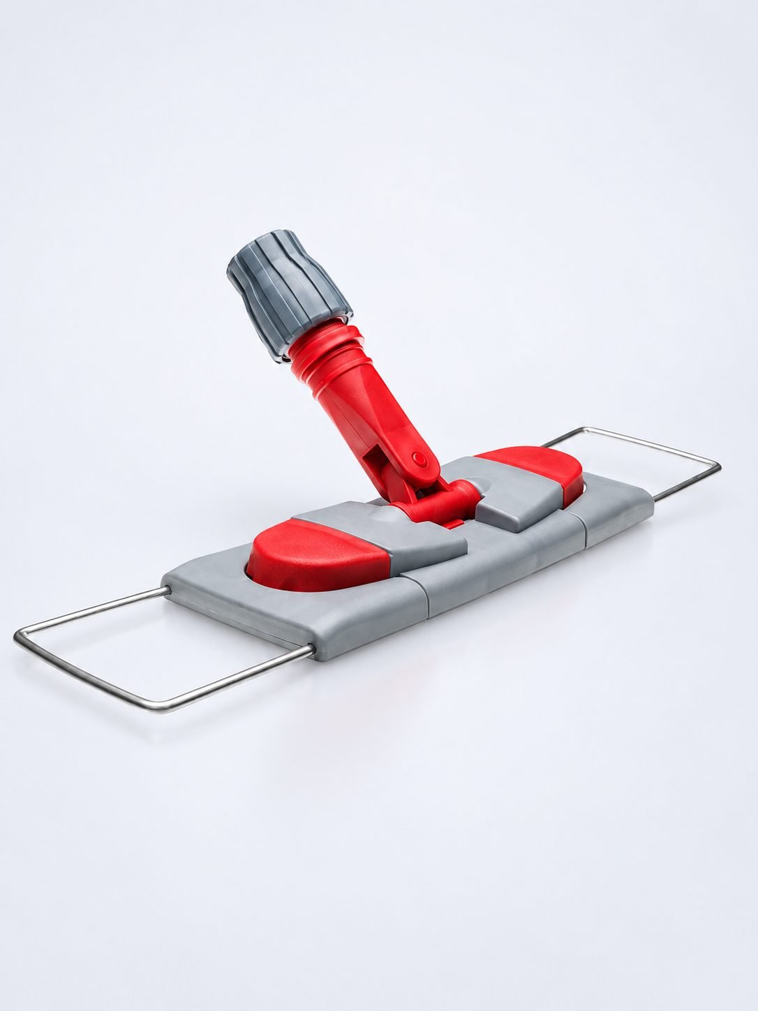 Suport metalic pentru mop plat profesional 40 cm, cu buzunare, roșu – Durabilitate și eficiență pentru spații sanitare