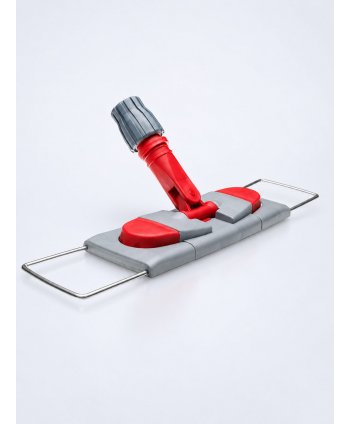Suport metalic pentru mop plat profesional 40 cm, cu buzunare, roșu – Durabilitate și eficiență pentru spații sanitare