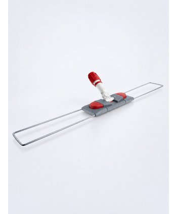 Suport metalic pentru mop plat cu buzunare, 80 cm, compatibil sistem B8, rotire 360°, conform normelor UE, rosu / gri