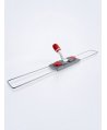 Suport metalic pentru mop plat cu buzunare, 80 cm, compatibil sistem B8, rotire 360°, conform normelor UE, rosu / gri