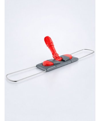Suport metalic pentru mop plat cu buzunare, 60 cm, compatibil sistem B6, rotire 360°, conform normelor UE, rosu / gri