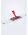 Suport metalic pentru mop plat cu buzunare, 60 cm, compatibil sistem B6, rotire 360°, conform normelor UE, rosu / gri