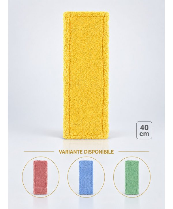 Mop profesional plat galben 40 cm din microfibră, cu urechi și buzunare, pentru lavoare Mop profesional plat galben 40 cm din microfibră, cu urechi și buzunare, pentru lavoare