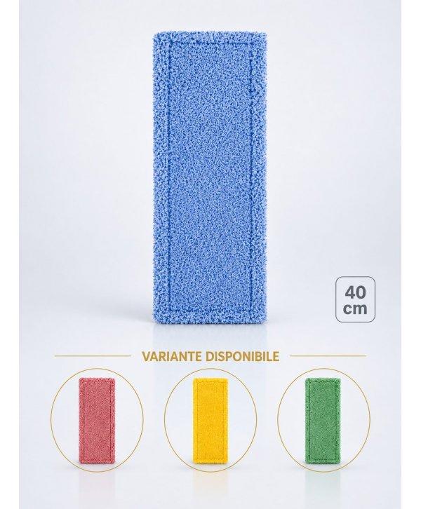 Mop profesional plat albastru 40 cm din microfibră, cu urechi și buzunare, pentru birouri Mop profesional plat albastru 40 cm din microfibră, cu urechi și buzunare, pentru birouri
