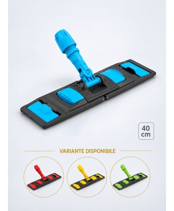 Suport mop profesional plat albastru 40 cm, fixare cu urechi, pentru birouri