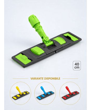 Suport mop profesional plat verde 40 cm, fixare cu urechi, pentru bucătării