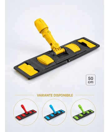 Suport mop profesional plat galben 50 cm, fixare cu urechi, pentru bai, vestiare