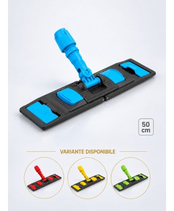 Suport mop profesional plat albastru 50 cm, fixare cu urechi, pentru spatii administrative