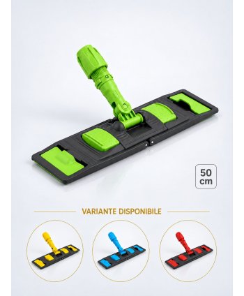 Suport mop profesional plat verde 50 cm, fixare cu urechi, pentru zone de servire a mesei