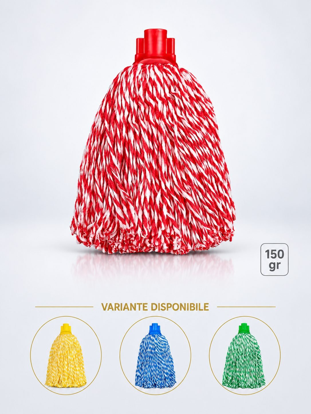 Mop cu fire lungi profesional roșu din microfibră, 150 g, pentru toalete