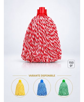 Mop cu fire lungi profesional roșu din microfibră, 150 g, pentru toalete
