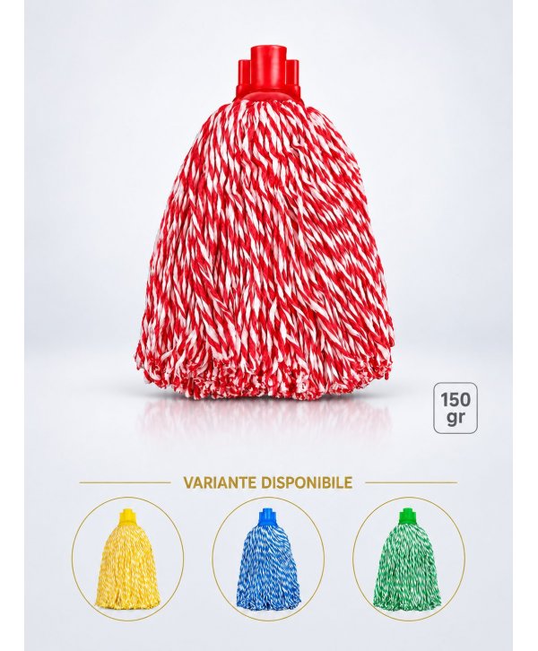 Mop cu fire lungi profesional roșu din microfibră, 150 g, pentru toalete