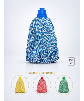 Mop cu fire lungi profesional albastru din microfibră, 150 g, pentru birouri