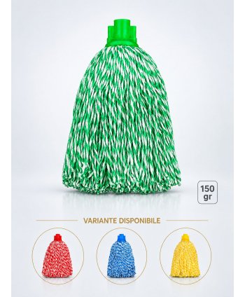 Mop cu fire lungi profesional verde din microfibră, 150 g, pentru bucătării