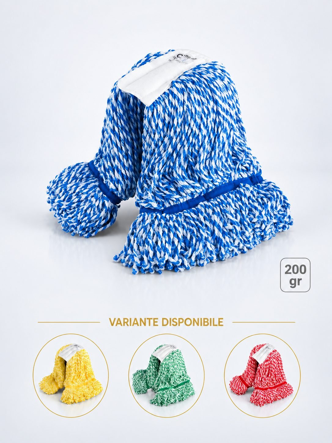 Mop Kentucky albastru din microfibră, 200 g, pentru birouri