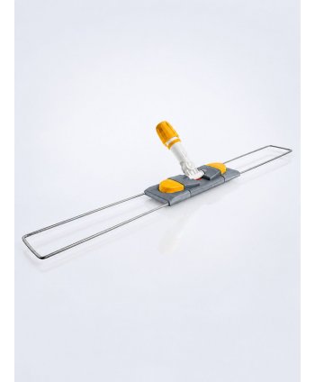 Suport metalic pentru mop plat cu buzunare, 80 cm, compatibil sistem B8, rotire 360°, conform normelor UE, galben / gri