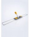 Suport metalic pentru mop plat cu buzunare, 80 cm, compatibil sistem B8, rotire 360°, conform normelor UE, galben / gri