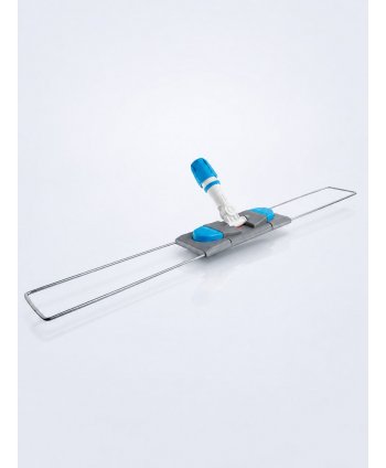 Suport metalic pentru mop plat cu buzunare, 80 cm, compatibil sistem B8, rotire 360°, conform normelor UE, albastru / gri