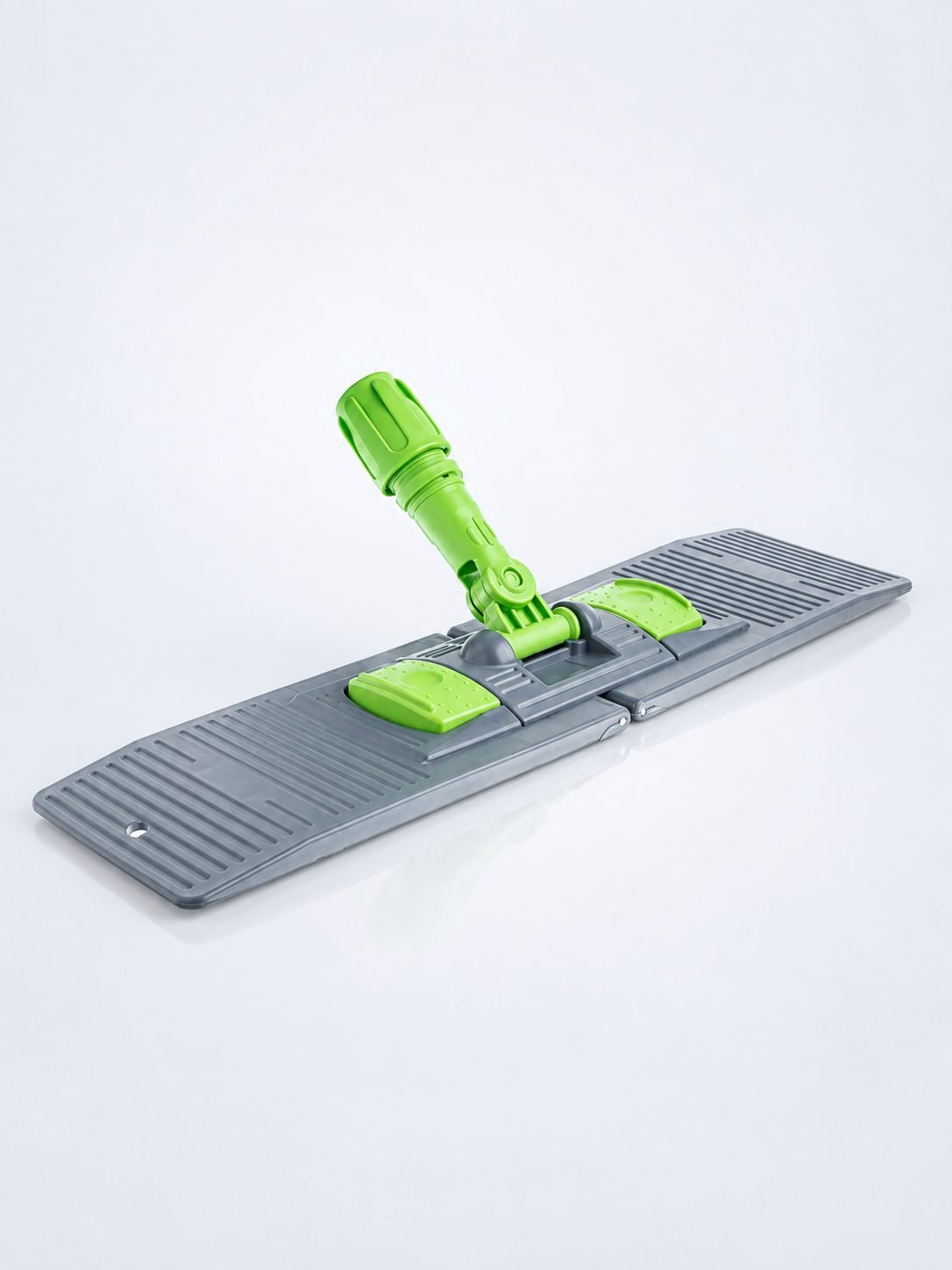 Suport pentru mop plat profesional cu buzunare, 60 cm, compatibil sistem B6, rotire 360°, conform normelor UE, verde / gri