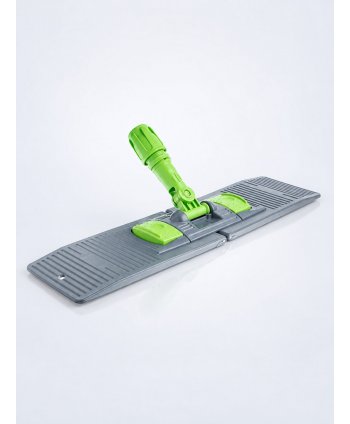 Suport pentru mop plat profesional cu buzunare, 60 cm, compatibil sistem B6, rotire 360°, conform normelor UE, verde / gri