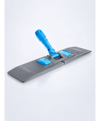 Suport pentru mop plat profesional cu buzunare, 60 cm, compatibil sistem B6, rotire 360°, conform normelor UE, albastru / gri