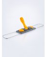 Suport metalic pentru mop plat cu buzunare, 60 cm, compatibil sistem B6, rotire 360°, conform normelor UE, galben / gri